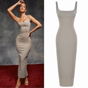 House of CB | Dresses | Alessia Asymmetric Feather Trim Mididress | Poshmark